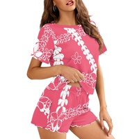 Produits tendance Ensemble de vêtements à manches courtes Puakenikeni Flower Lei Print Summer Home Suit