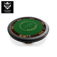 Table de poker multijoueur de luxe italienne Base de panneau de couleur en cuir moderne et personnalisée pour les jeux de cartes de divertissement en club Table à puces