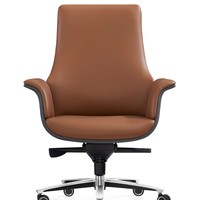 Chaise de bureau exécutive moderne en cuir, réglable, avec design ergonomique, pivotant à 360 degrés et accoudoirs ajustables, vente en gros