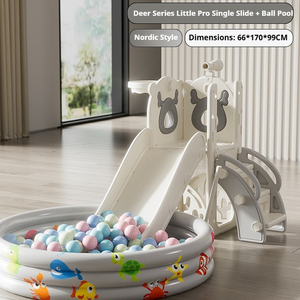 BOKE YDP-ML-001-NHJ Scivolo e Altalena Combinati in Plastica HDPE per Interni, Struttura per Arrampicata Multifunzionale per Bambini - Product Image 1