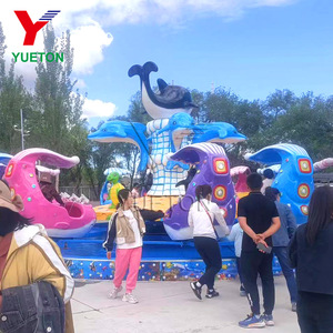 Manège Rotatif et Élévateur Personnalisé Thème Dessin Animé Baleine Dauphin Coloré pour Parc d'Attractions Extérieur - Product Image 3