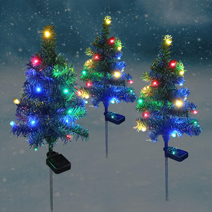 Luci LED Solari IP65 per Albero di Natale, da Esterno, in Materiale ABS, con Picchetto per Giardino, per Vialetti e Prati - Product Image 1