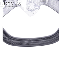 Volante Deportivo Personalizado Kryvex para Chevrolet Corvette C8 2020+, de Cuero y Fibra de Carbono, con Base Plana y Pantalla LED