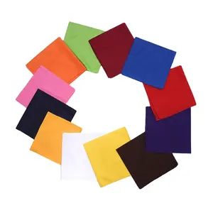 100% Cheap price plain bandana solid color blank customized cotton bandanas in stock