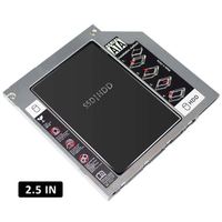 Support de Disque Dur Secondaire en Aluminium 2,5 Pouces (9,0 mm, 9,5 mm, 12,7 mm) pour Ordinateur Portable SSD/HDD