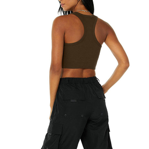 TKAN743 verano Fitness gimnasio ropa activa tubo Tops mujeres algodón transpirable entrenamiento tejido suelto deportes Crop Tank Tops mujeres - Product Image 2