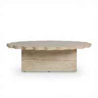 Table basse en bois modèle CT15 de la marque Shann, design moderne, meubles de salon, structure en acier inoxydable