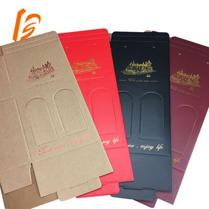 Boîte de <span class=keywords><strong>verre</strong></span> à vin de luxe pour 1 ou 2 bouteilles, emballage <span class=keywords><strong>en</strong></span> papier, Logo personnalisé <span class=keywords><strong>en</strong></span> <span class=keywords><strong>carton</strong></span> imprimé, coffret cadeau avec poignée - Product Image 4
