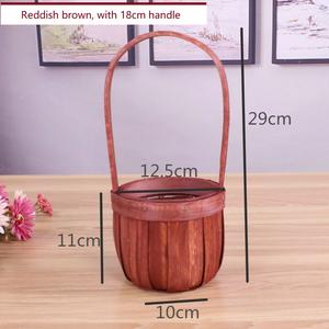 Cesta de astillas de madera tejida a mano al por mayor <span class=keywords><strong>regalo</strong></span> decoración de jardín de flores para bodas y fiestas cesta de bebé decoración colgante - Product Image 4