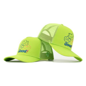 TCAP China <b>Hat</b> Customized Cotton <b>Flat</b> Embroidery High Profile 5 Panel Mesh Trucker Cap - Product Image 6