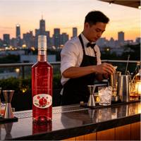 Sirop de cocktail Grenadine rouge haute saturation, viscosité douce, 0% de matières grasses, boissons accrocheuses