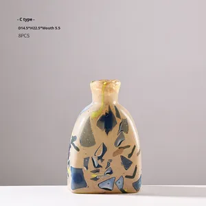 Vaso in Vetro Moderno Minimalista Nordico, <span class=keywords><strong>Design</strong></span> Artistico con Blocchi di Colore Irregolari per Decorazione di Casa <span class=keywords><strong>e</strong></span> Hotel di Alta Gamma, Composizioni Floreali - Product Image 5