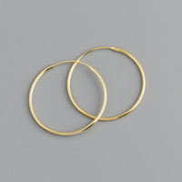 Boucles d'oreilles minimalistes en argent sterling 925 plaqué or 18 carats