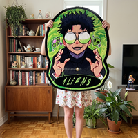 Karpet Bentuk Anime DAN DA DAN, Bulu Halus Polyester Anti-selip, Dapat Dicuci, Ukuran Besar untuk Ruang Tamu, Dekorasi Rumah