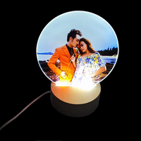 Bingkai foto akrilik sublimasi, lampu malam bingkai tampilan Desktop dengan dasar lampu