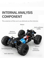 Nouvelle voiture télécommandée Monster Truck 4x4 haute vitesse à l'échelle 1:16 pour adultes et enfants, 35+ MPH, 4 canaux, portée de 80 m, câble USB inclus
