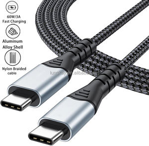 Cable USB C a USB C Trenzado de Carga Rápida, OEM ODM Personalizado, PD 60w 3A, Cables de Datos Tipo C para Teléfono, Laptop, Tablet - Product Image 3