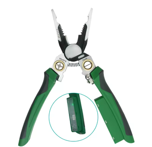 Alicates de electricista industriales 8 en 1 de 9 pulgadas con punta larga TPR, función de pelado, mordaza de acero serrada, OEM para cables - Product Image 2