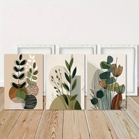 HAOWAI OEMODM Lot de 3 tableaux muraux Bohème Céleste Soleil, Ensemble de 3 impressions botaniques scandinaves pour la décoration de chambre et de salon