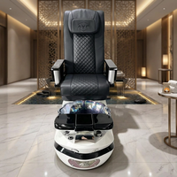 Fauteuil de massage électrique moderne pour les pieds, siège inclinable réglable, lumières LED 7 couleurs, spa à remous, salons de manucure, vibrations, plastique