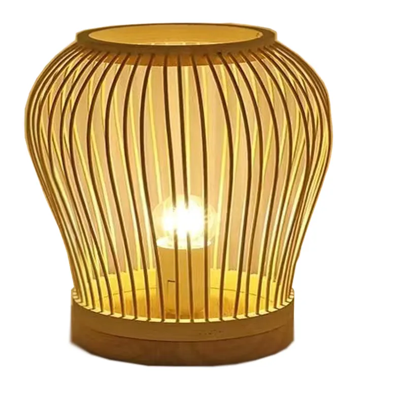 Nordic Stijl Vintage Geplooide Lampenkap Slaapkamer Tafellamp Hete Verkoop Japanse Houten Bedlampje