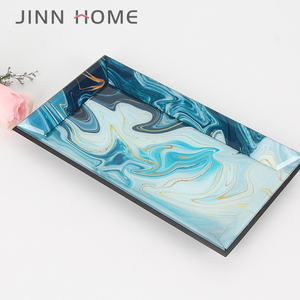 Uso Múltiple <span class=keywords><strong>azul</strong></span> jaspeado sombra de bandeja de exhibición de la joyería de decoración del hogar - Product Image 2