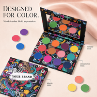 Palette de fards à paupières graffiti 12 couleurs, imperméable, marque privée avec logo personnalisé pour Noël, look naturel
