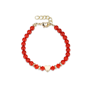 Pulsera de Material de Latón chapado en <span class=keywords><strong>oro</strong></span> para bebé y niña, pulsera de concha de moda con <span class=keywords><strong>perlas</strong></span> y corazón - Product Image 5