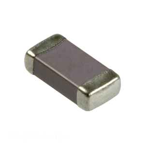 ตัวเก็บประจุเซรามิกแบบยึดพื้นผิวเอ็มซีซี CER 10 uF X5R 1206 1206ZD106KAT2A เดิม (3216เมตริก) 1206 10 uF - Product Image 1