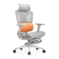 Chaise de bureau ergonomique avec cadre en alliage d'aluminium, dossier en maille, appui-tête et repose-pieds rétractable pour bureaux de direction
