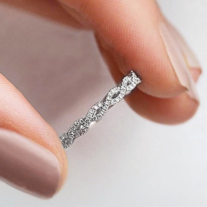 Bague de fiançailles en or rose F1227 pour femme, diamant naturel taille émeraude, pierres latérales couleur G, bijoux élégants - Product Image 6