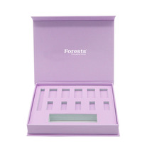 Presse violette personnalisée sur emballage d'ongle boîte d'emballage en carton magnétique cosmétique de faux ongles avec logo de la marque