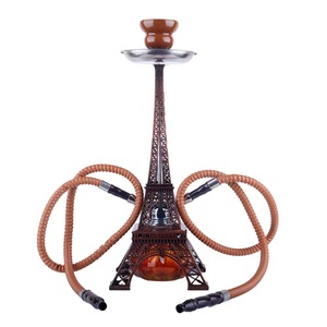 Ensemble de chicha en alliage de zinc en forme de tour Eiffel, chicha russe et arabe à double tuyau, forme de la tour de <span class=keywords><strong>Paris</strong></span>, chicha portable - Product Image 4