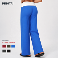 Pantalon de course Dingtai pour femme, extensible quatre directions, coupe large, brossé, taille haute, effet ventre plat, rehaussement des fesses, color block, séchage rapide