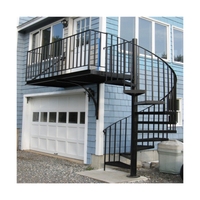 Escalier en colimaçon modulaire en acier moderne, durable, en fonte, kit d'escalier en colimaçon extérieur, escalier en colimaçon extérieur