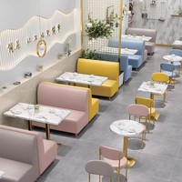 Meubles de restaurant commerciaux sur mesure, tables et chaises de café, ensemble de canapés en cuir