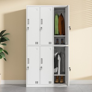 Armario de Acero de 6 Puertas, Independiente, Moderno, Resistente y Portátil, con Cerradura y Gran Capacidad para Dormitorio - Product Image 3