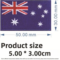 Patchs brodés personnalisés rectangulaires de 5 cm, petits drapeaux de pays à thermocoller pour chapeaux, sacs à dos et vêtements
