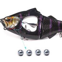 Leurre crayon coulant articulé avec hélice 10/22.5/35g, hameçons triples BKK, grincement intégré, pour la pêche au bar en eau douce et salée