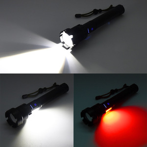 Lampe torche rechargeable USB Strong Wolf, 3000 mAh, LED rouge et blanche, zoom extérieur, haute puissance, lampe torche portable - Product Image 3