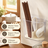 Support de rangement mural en plastique portable pour vaisselle de cuisine, avec boîte à baguettes et bac de drainage, pour la maison