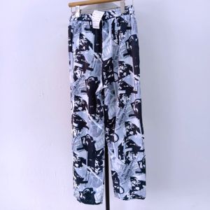 <span class=keywords><strong>Pantaloni</strong></span> a Gamba Larga <span class=keywords><strong>con</strong></span> Stampa Personalizzata Stile Giornale per Donna, Abbigliamento Streetwear - Product Image 4