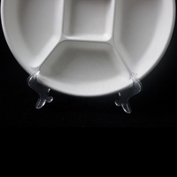 Vaisselle jetable en canne à sucre 100% biodégradable personnalisable, assiette ronde blanche de 10 pouces pour les restaurants et le camping