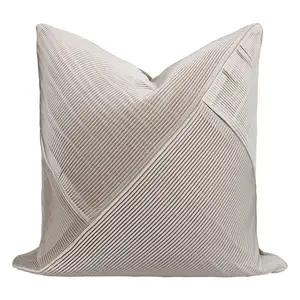 Chinese three-dimensional square home decoration sofa pillow champagne color cushion cover