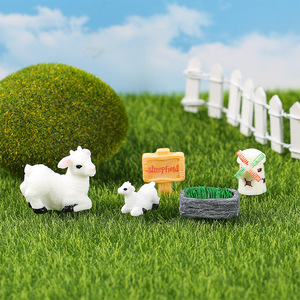 Simulated <b>Lamb</b> Moss Miniature Landscape Ornament Resin Animal Tabletop <b>Garden</b> Decor Indoor Outdoor - Product Image 4