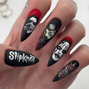 <span class=keywords><strong>Halloween</strong></span> estilo <span class=keywords><strong>de</strong></span> lujo falso logotipo personalizado al por mayor <span class=keywords><strong>de</strong></span> acrílico largo prensa en las <span class=keywords><strong>uñas</strong></span> artificiales cortas para las mujeres - Product Image 4