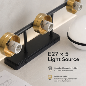 Modern Indoor Wall <b>Light</b> Black Gold Ironwork Glass <b>Globe</b> Shade E27 Five Bulbs For Living Room Bedroom Hotel Home - Product Image 4