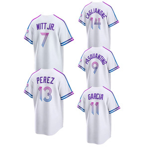 เสื้อเบสบอลอเมริกันสีขาวแบบเย็บใหม่ปี 2026 หมายเลข 7 บ็อบบี้ วิท จูเนียร์ 13 <span class=keywords><strong>ซ</strong></span>ัลวาดอร์ <span class=keywords><strong>เป</strong></span><span class=keywords><strong>เร</strong></span><span class=keywords><strong>ซ</strong></span> 9 ปาสควานติโน 11 การ์เซีย 14 คาลเลียนโน - Product Image 2