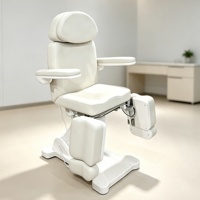 Fauteuil de podologie électrique à 3 moteurs, fauteuil de pédicure médical rotatif avec repose-jambes séparé, fauteuil de soin des pieds pour salon de beauté