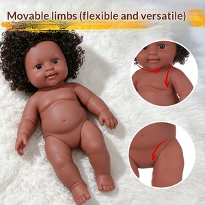 Muñeca de Vinilo Negra de 30 cm para Educación Temprana en Jardín de Niños, Modelo 2026, Muñeca de Simulación de Goma Suave - Product Image 3